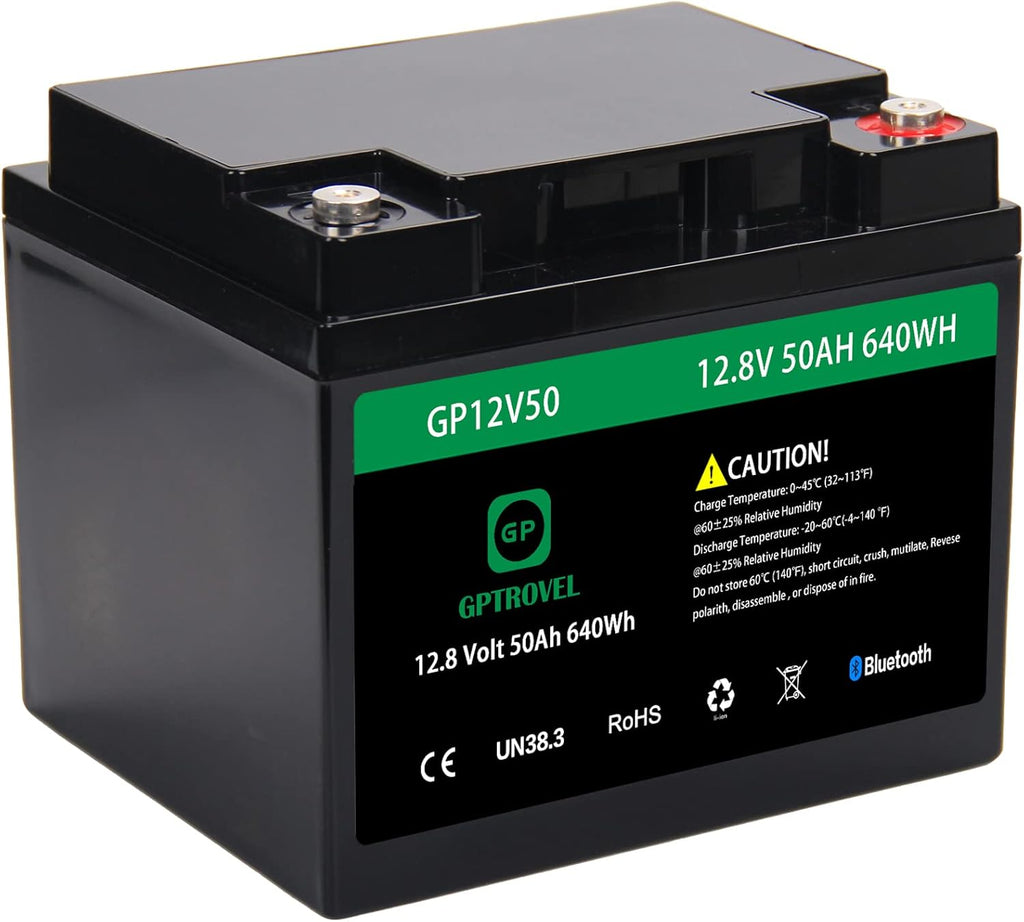 Rechargeable 12V 50Ah LiFePO4 Deep Cycle Lithium Battery with Bluetooth I54526