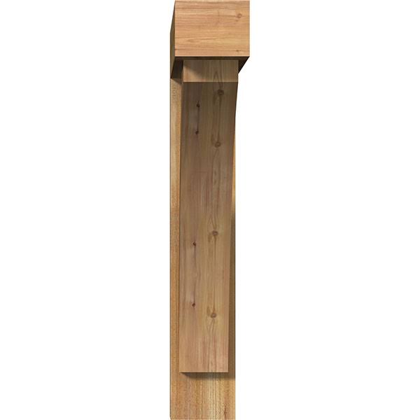 8x22W x 48x22D x 48x22H Rough Sawn Bracket with Offset Brace, Western Red Cedar B845