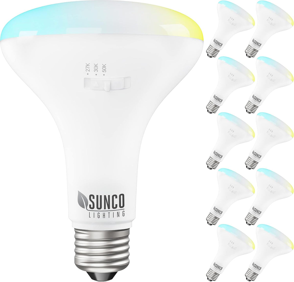 14 Pack BR30 LED Bulbs, 5000K Daylight, 850 LM, E26 Base, Dimmable Recessed Can Light Bulbs A50334