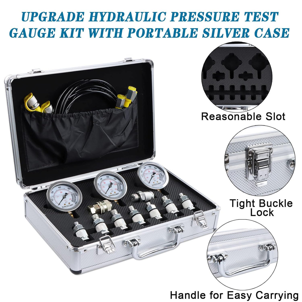 Hydraulic Pressure Test Kit with Pressure Gauge J163556