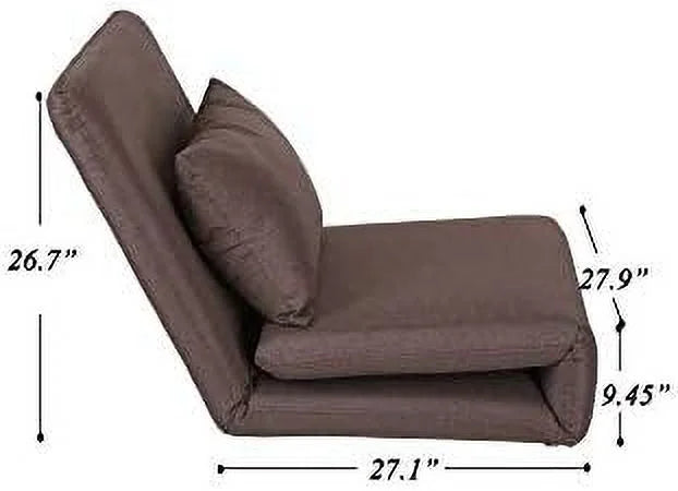 Linen Chair Beige 5-Position Adjustable Sofa T622