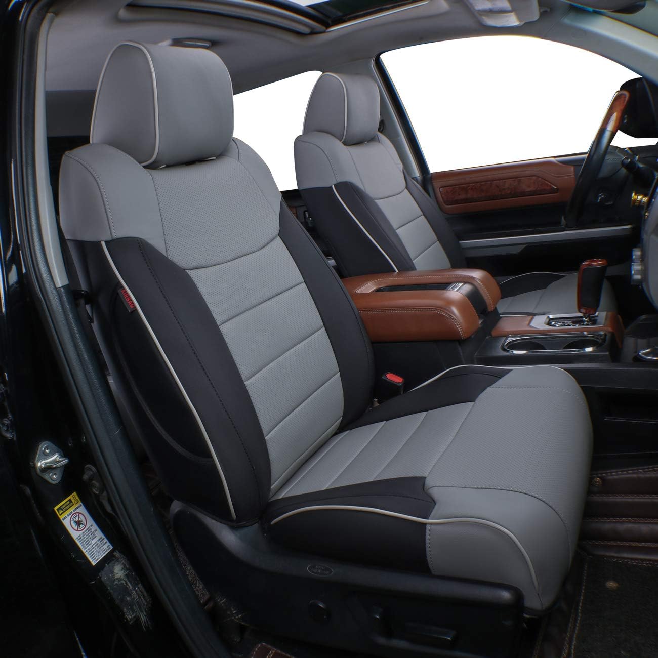 Black Leatherette Car Seat Covers for Toyota Tundra C3111