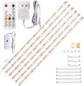 6 PCS LED Strip Lights with Remote Control Dimmer, 2700K Warm White C296