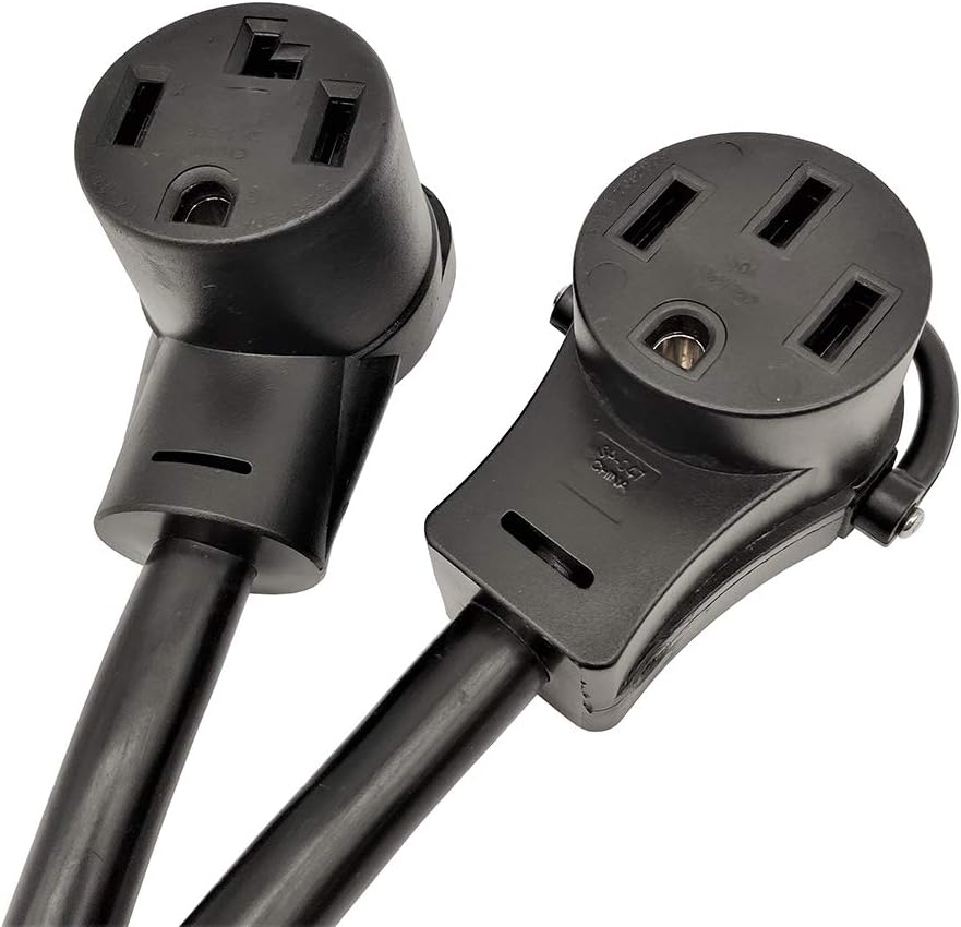 Dryer Splitter NEMA 14-30 Male Plug to 14-30 & RV / EV 14-50 Female Receptacle, 4-Prong 30 AMP Y Adapter Cord (20FT) J48810
