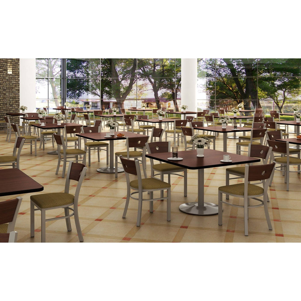 Walnut Metal Cafe Chair Y282760