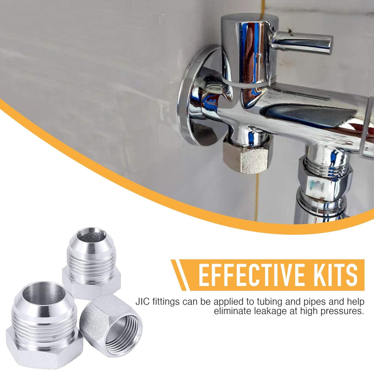 64 Piece Hydraulic Cap and Plug Kit Galvanized 45# Steel N270736