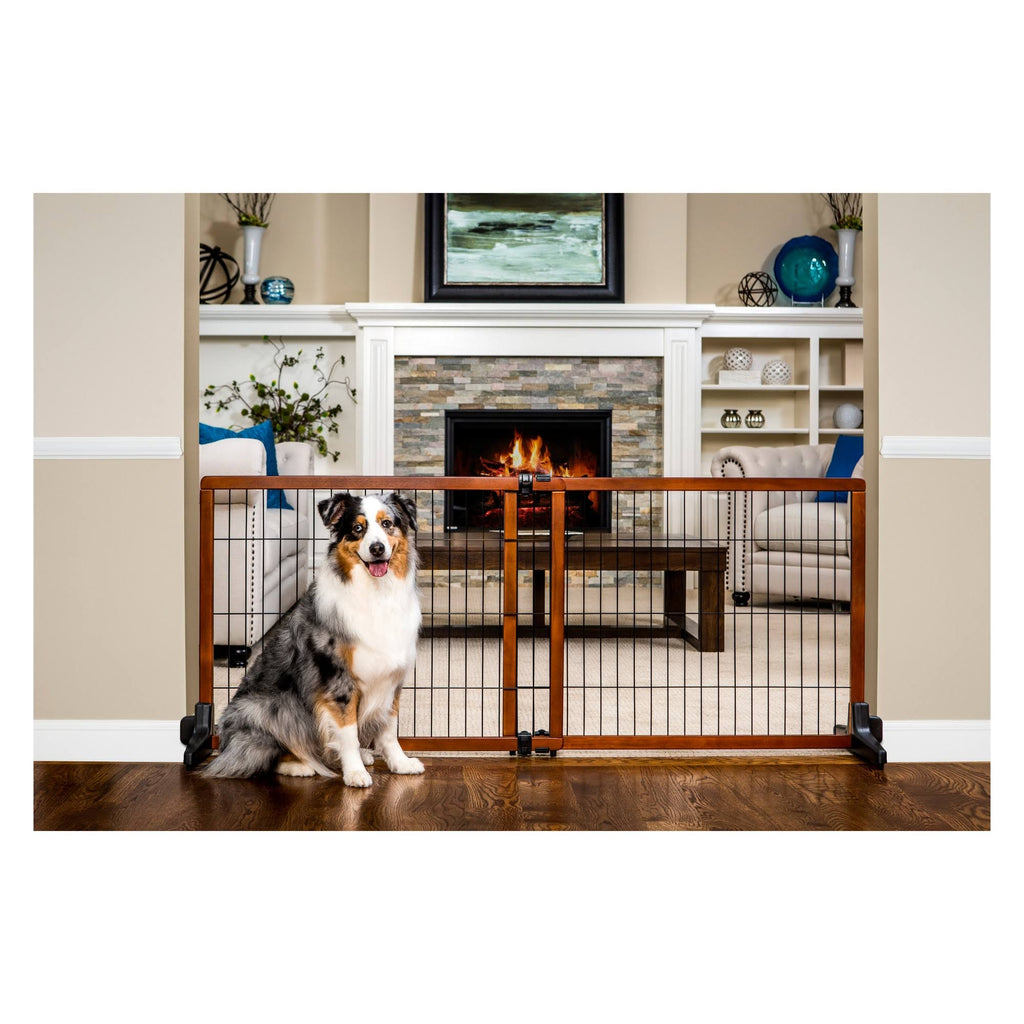 Freestanding Pet Gate, Brown/Black O869