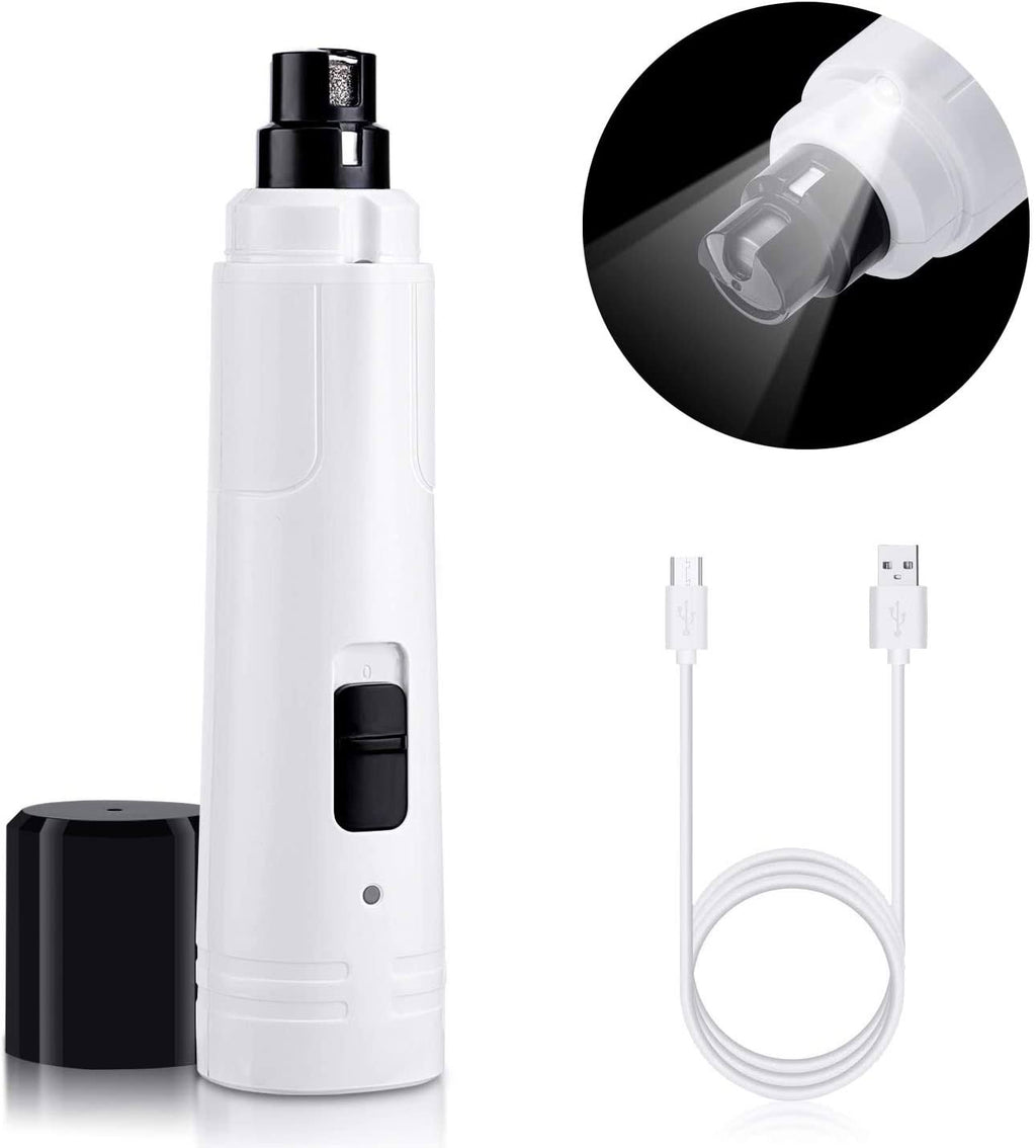 Dog Nail Grinder with LED Light, Low Noise 2 Speed Electric Rechargeable M7097