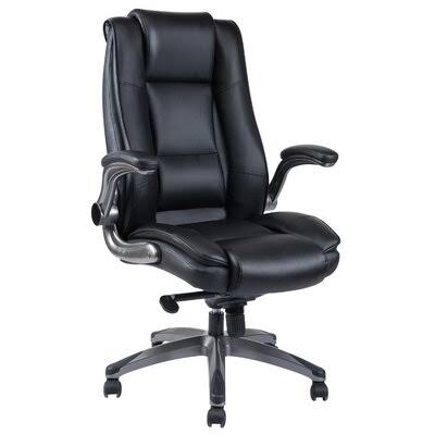 Black Leather Office Task Chair E4461