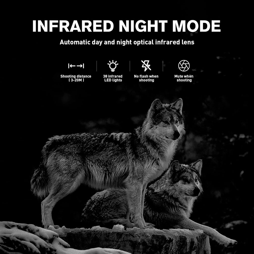 4K 30MP Night Vision Motion Activated Waterproof WiFi Bluetooth Trail Camera G28298