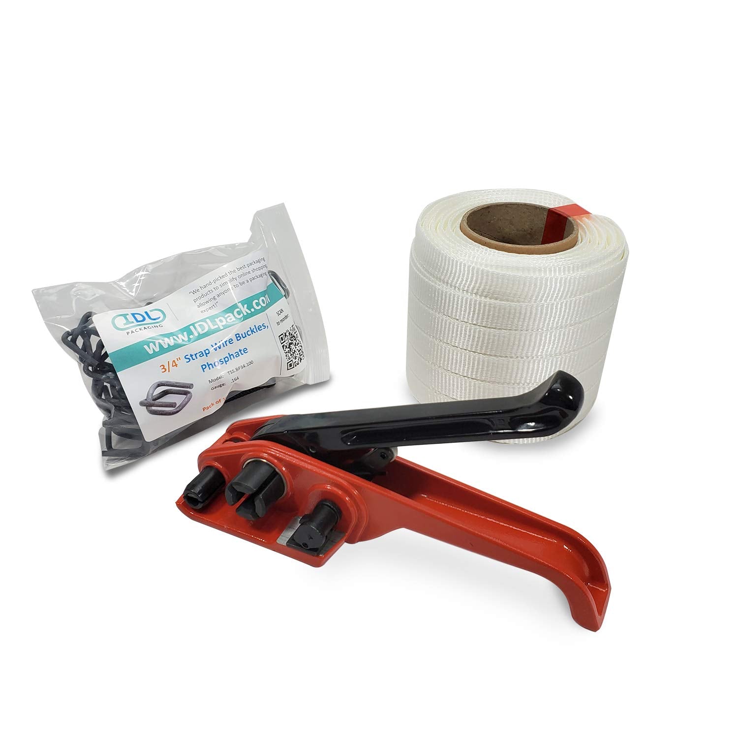 3/4" x 500' Woven Cord Strapping Kit with Tensioner and Buckles R4389