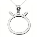 Sterling Silver Taurus Zodiac Sign Pendant Necklace with 22" chain V39347