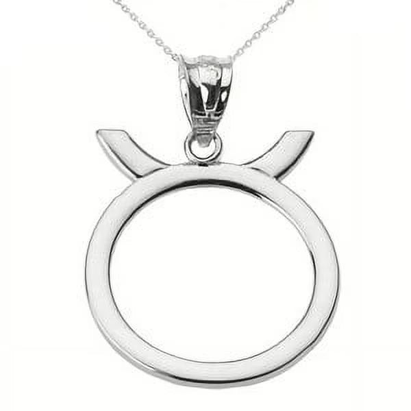 Sterling Silver Taurus Zodiac Sign Pendant Necklace with 22" chain V39347
