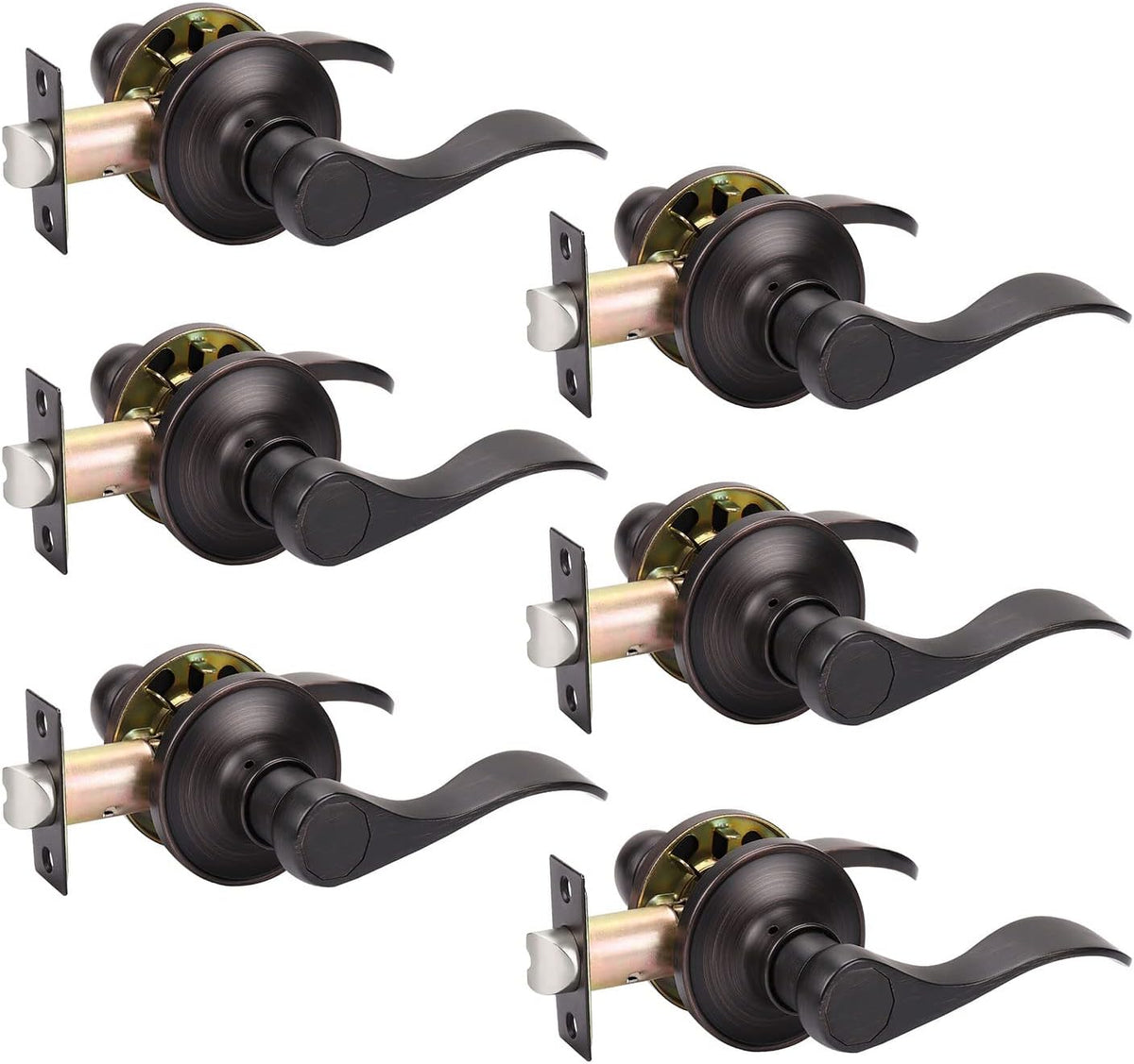 10 Pack Oil Rubbed Bronze Privacy Door Lever Lockset L69130