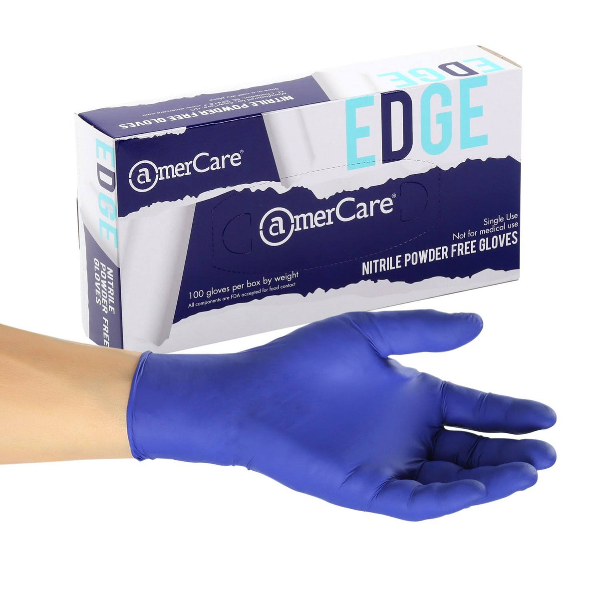 Large Powder-Free Nitrile Indigo Gloves, Case of 1000 A7732
