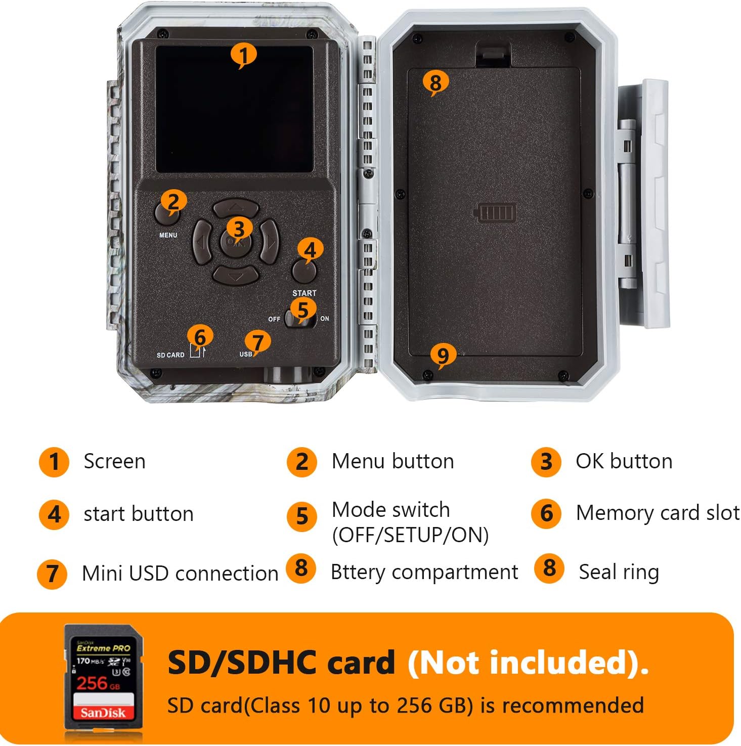24MP 1296P No Glow Night Vision Waterproof Trail Game Camera Pack of 2 P345