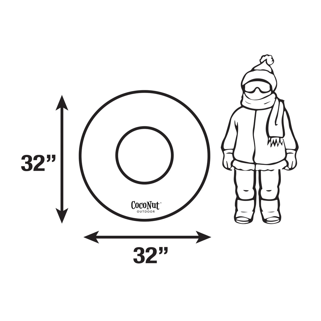 32” Inflatable Polar Bear Snow Ring Heavy Duty Snow Sled with Sturdy Handles U5973