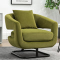 Olive Velvet Barrel Chair with Metal Base S388345