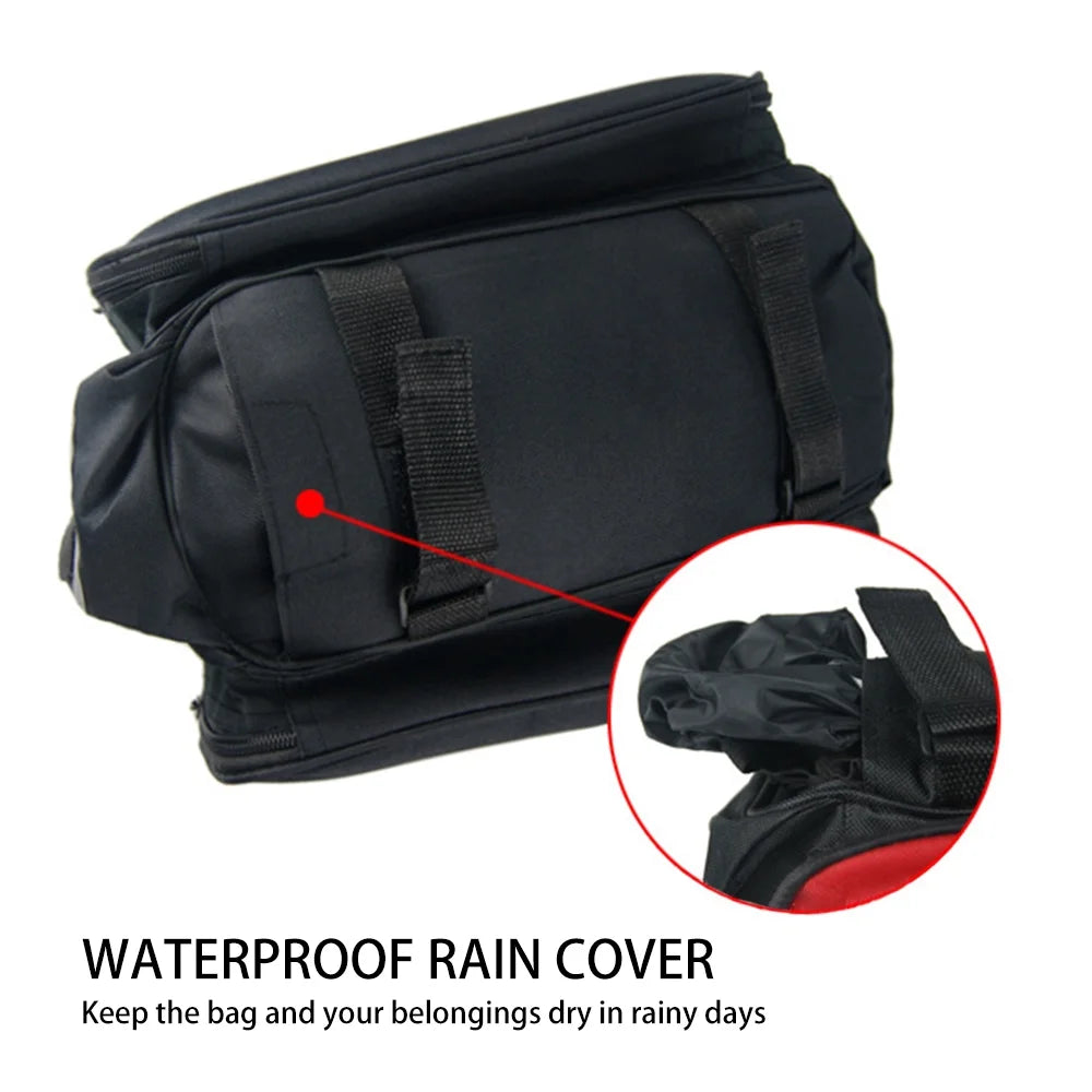 Rear Seat Bag Expandable MTB Bike Rack Bag with Rain Cover N59374