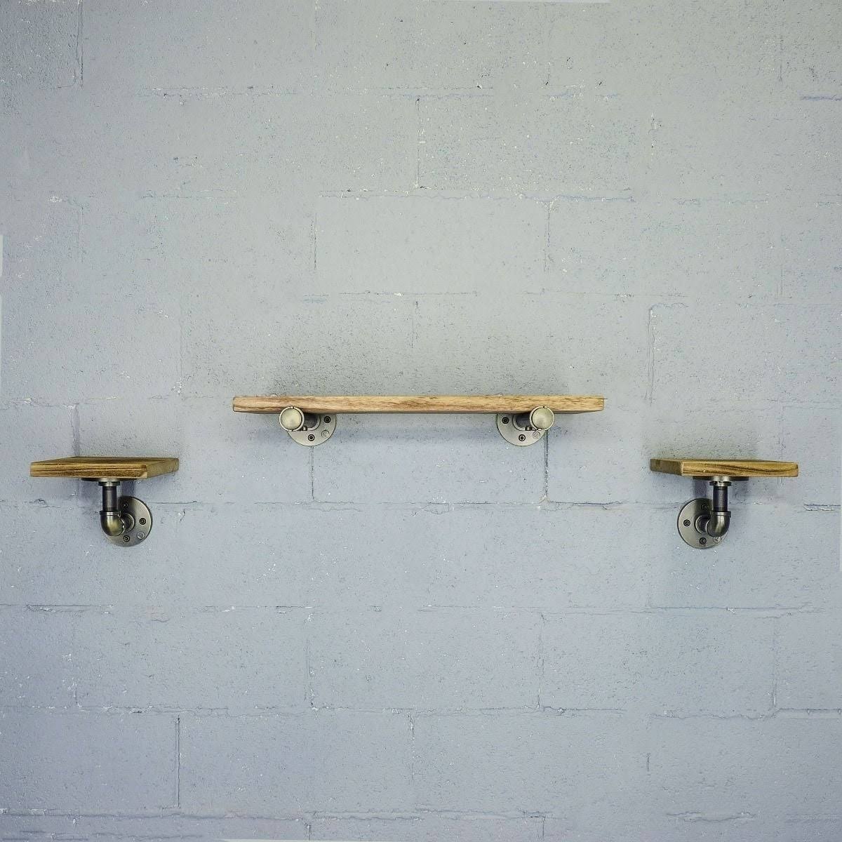 Set of 3 Farmhouse Industrial Wall Shelf T81806