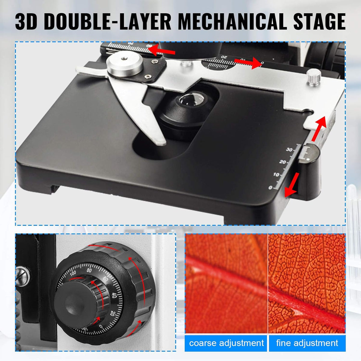 40X-2000X LED Digital Compound Microscope with 3MP Camera W8132