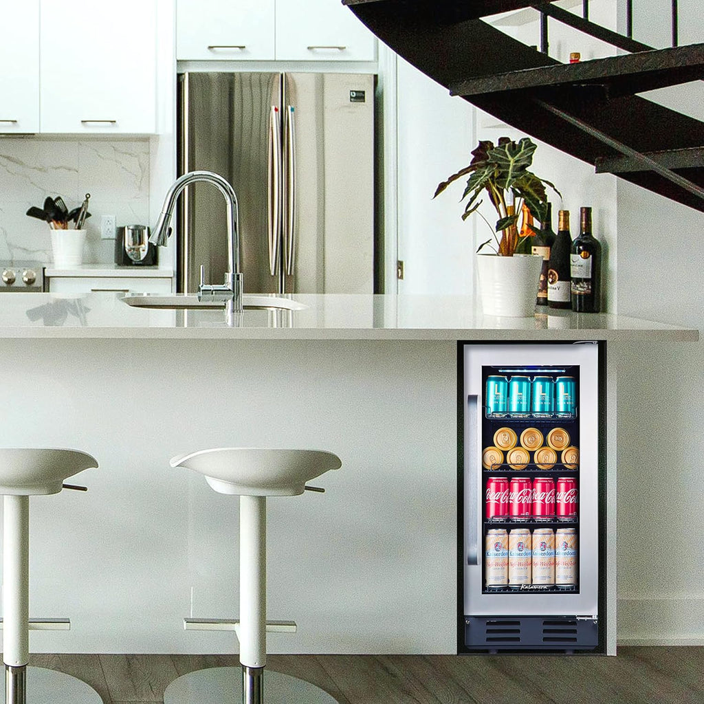 15 inch Beverage Cooler Refrigerator with Stainless Steel Door, 96 Cans Capacity P49895