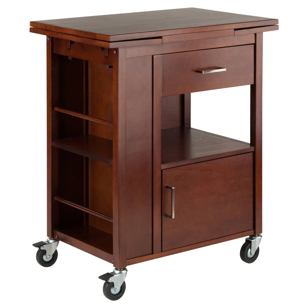 Walnut Rectangular Kitchen Cart Storage M418905