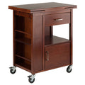 Walnut Rectangular Kitchen Cart Storage M418905