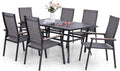 7 Piece Aluminium Patio Dining Set with Stackable Chairs M62271