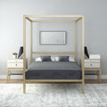King Size Gray Canopy Bed with Built-in Headboard D391413