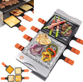 Raclette Table Grill with Non-stick Grilling Plate and Cooking Stone, 8 Person Electric Tabletop Cooker, 19" x 8" x 4.5" H543