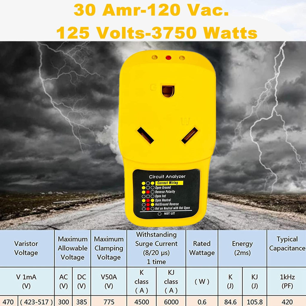 30 Amp Surge Protector with LED Indicator Light H990