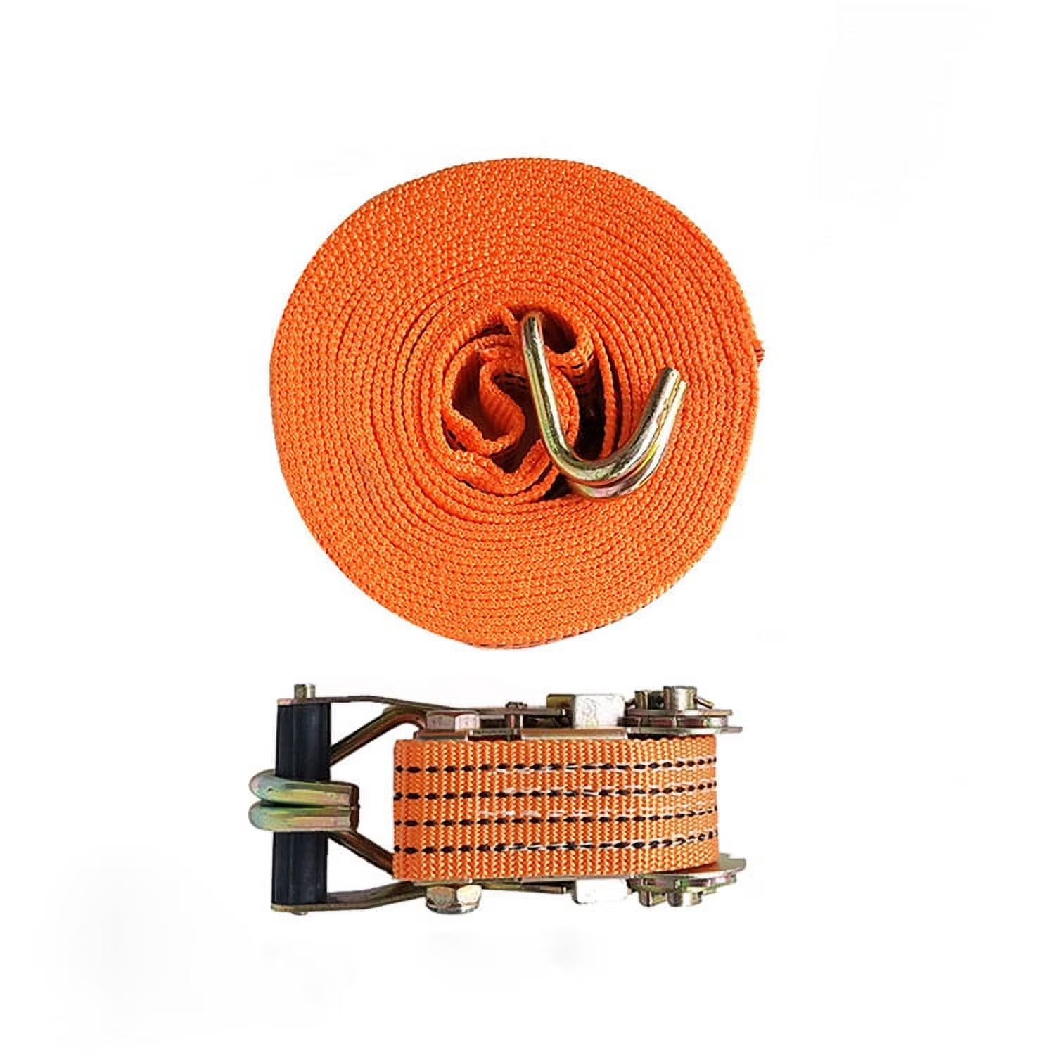 Heavy Duty Ratchet Straps with Double J-Hooks, 2 inch x 26.25 Feet, 11000 Lbs, 2 Packs O731