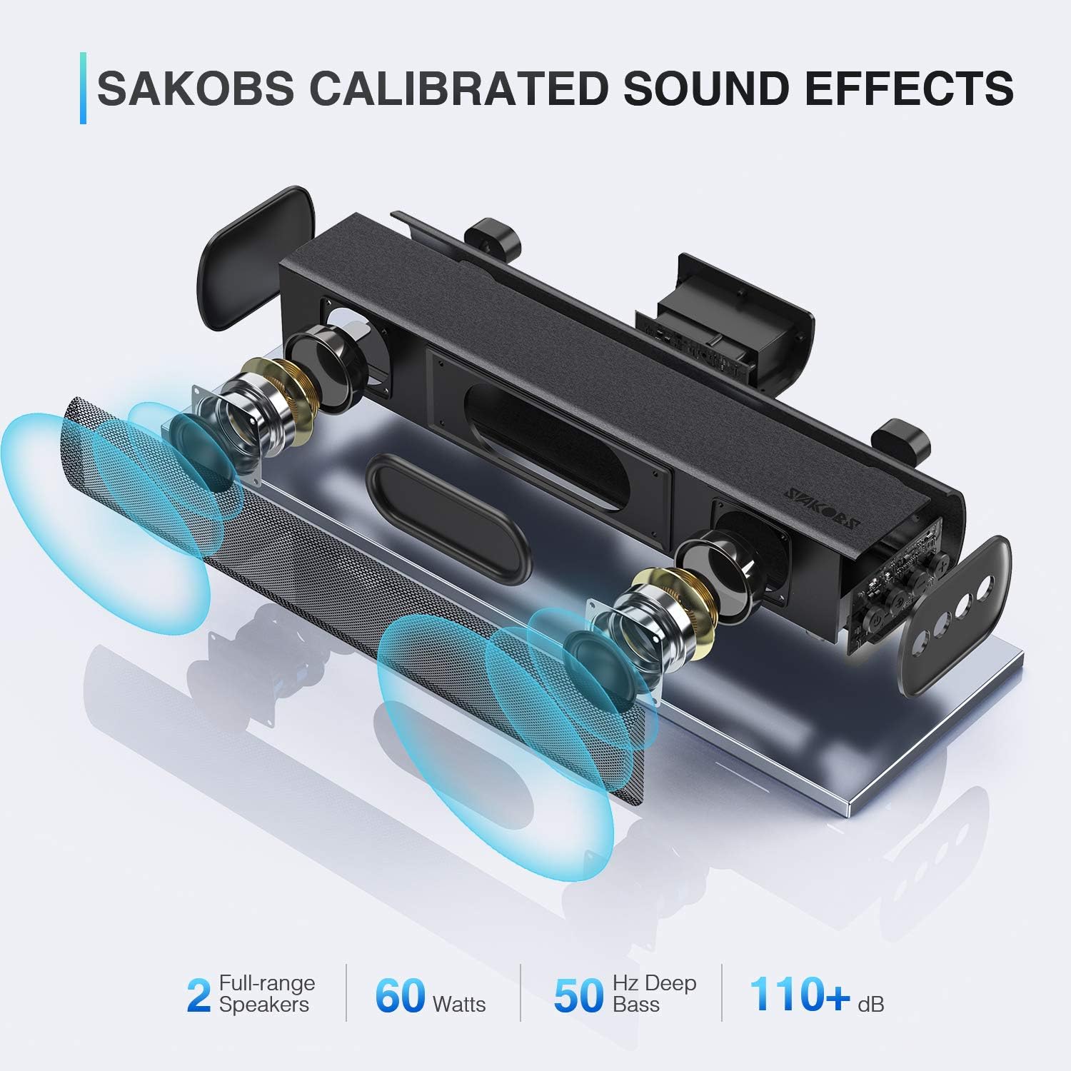 16'' Mini Sound Bar with Bluetooth, AUX/Opt, Pack of 2 M630