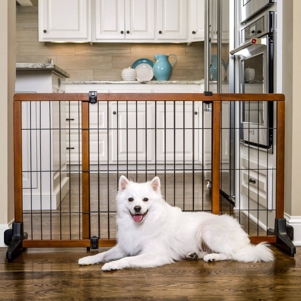 Freestanding Pet Gate, Brown/Black O869
