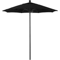 7.5 ft Stone Black Aluminum Market Patio Umbrella with Manual Lift and Fiberglass Ribs O398666