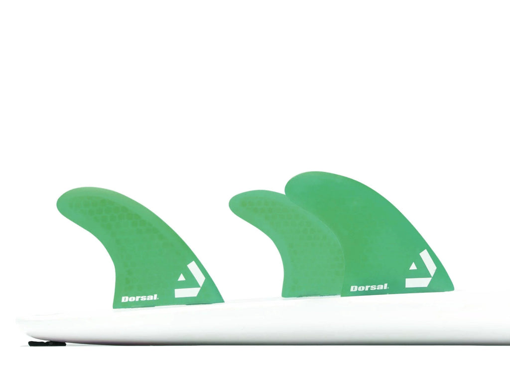 Hexcore Thruster Surfboard Fins Set of 3 Green S624