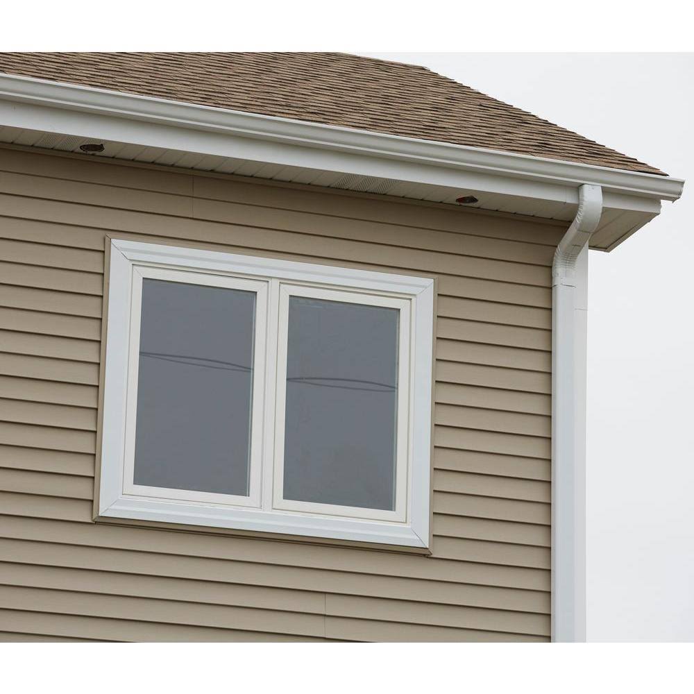 White Vinyl Casement Window with Screen A8842