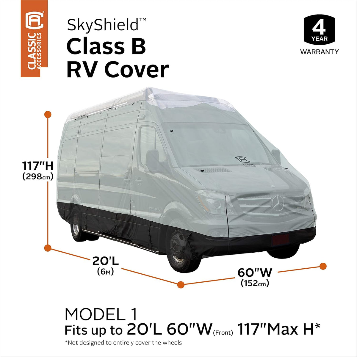 RV Cover, Fits 20'L x 117"H E583244
