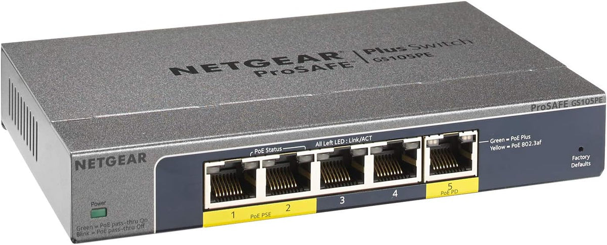5-Port PoE Gigabit Ethernet Plus Switch, Pack of 2 T2497