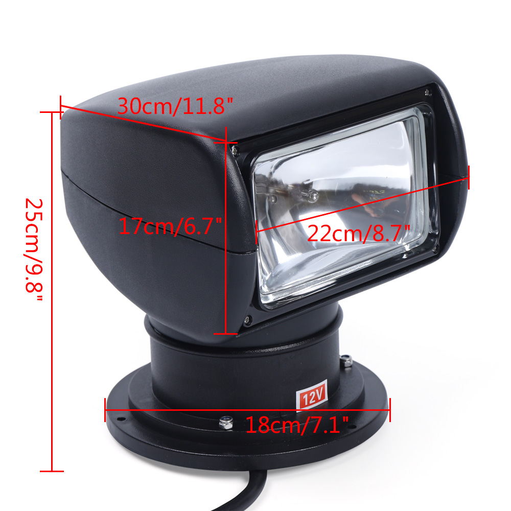 Black 100W Remote Control Boat Spotlight R508509