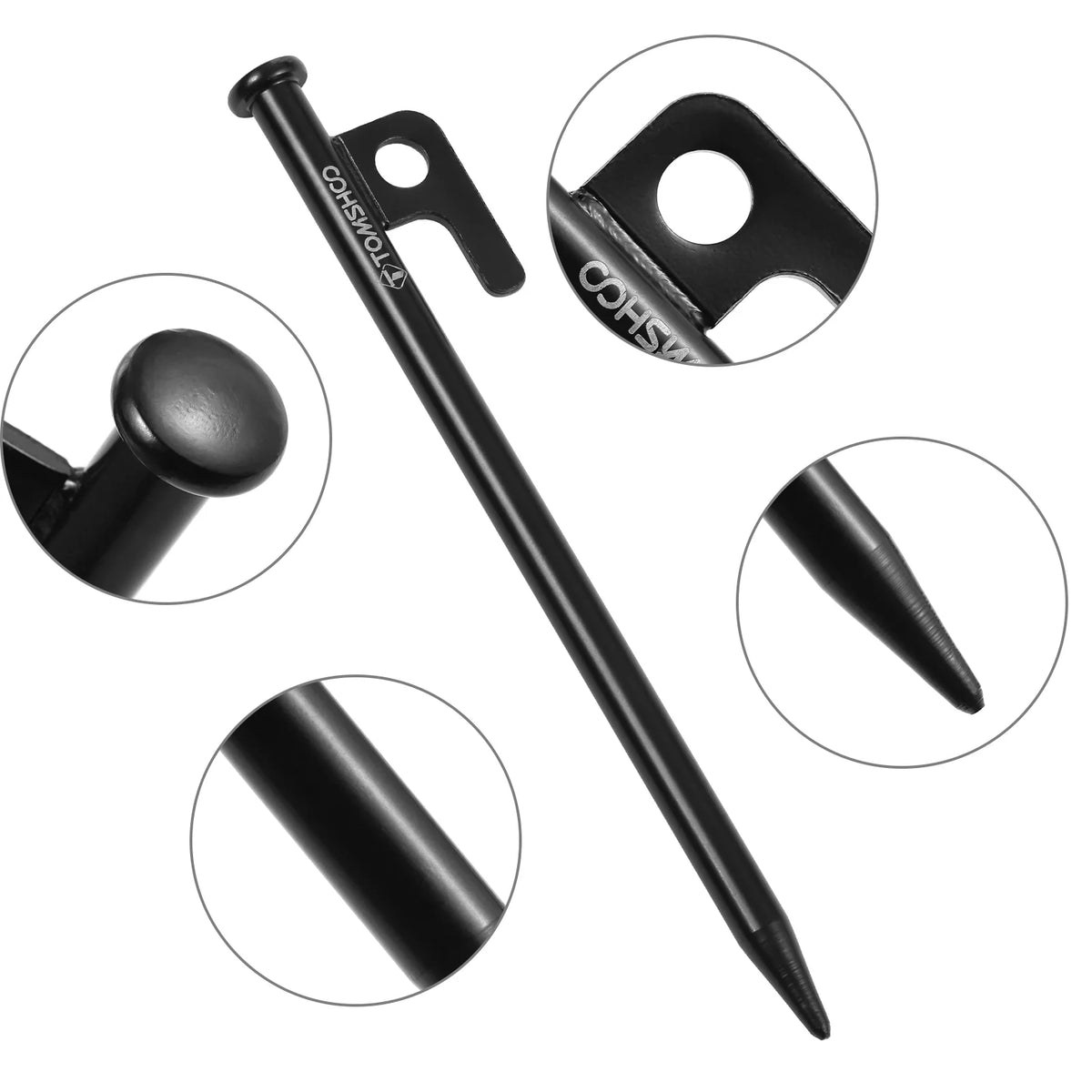 Heavy-Duty Steel Tent Pegs, 8 Inch/12 Inch, 6PCS M2851