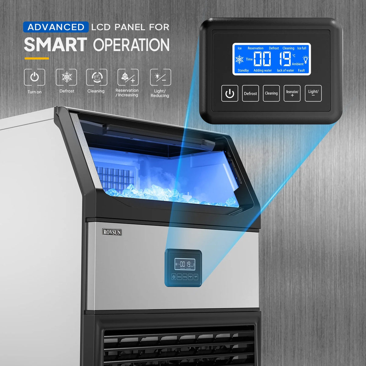 Commercial Ice Maker with 77lbs Storage Bin N66275