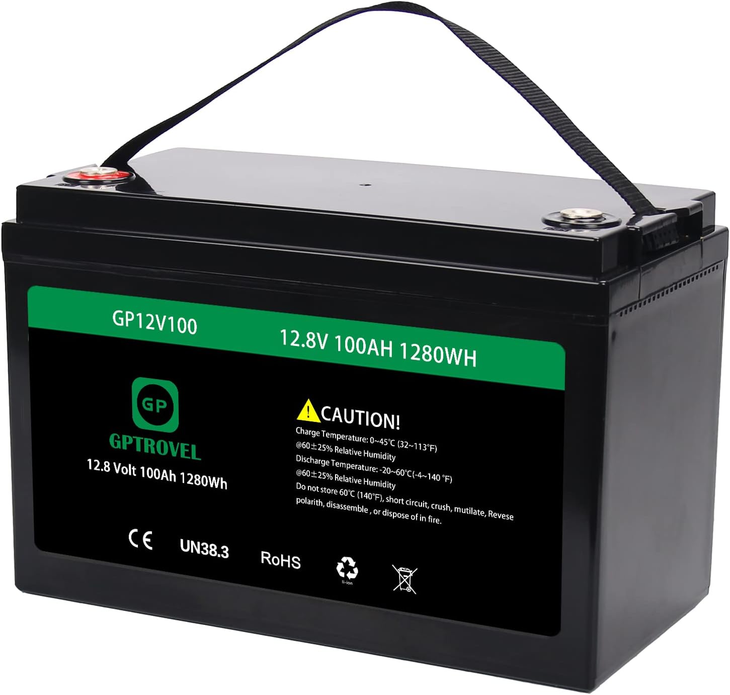 Rechargeable 12V 50Ah LiFePO4 Deep Cycle Lithium Battery with Bluetooth I54526