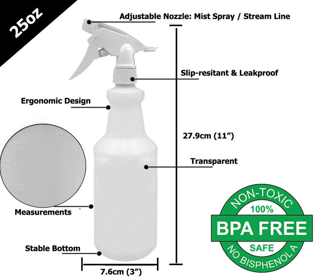 Green 24 oz Empty Plastic Spray Bottle 4 Pack Y323