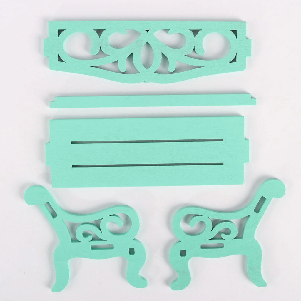 Blue Pack of 2 Miniature Park Benches Q339240