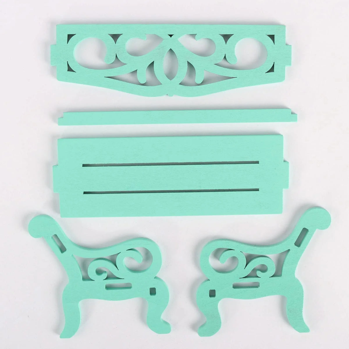 Blue Pack of 2 Miniature Park Benches Q339240