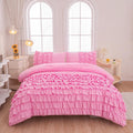 Purple Ruffle 5 Pcs Full Comforter Bedding Set I5443