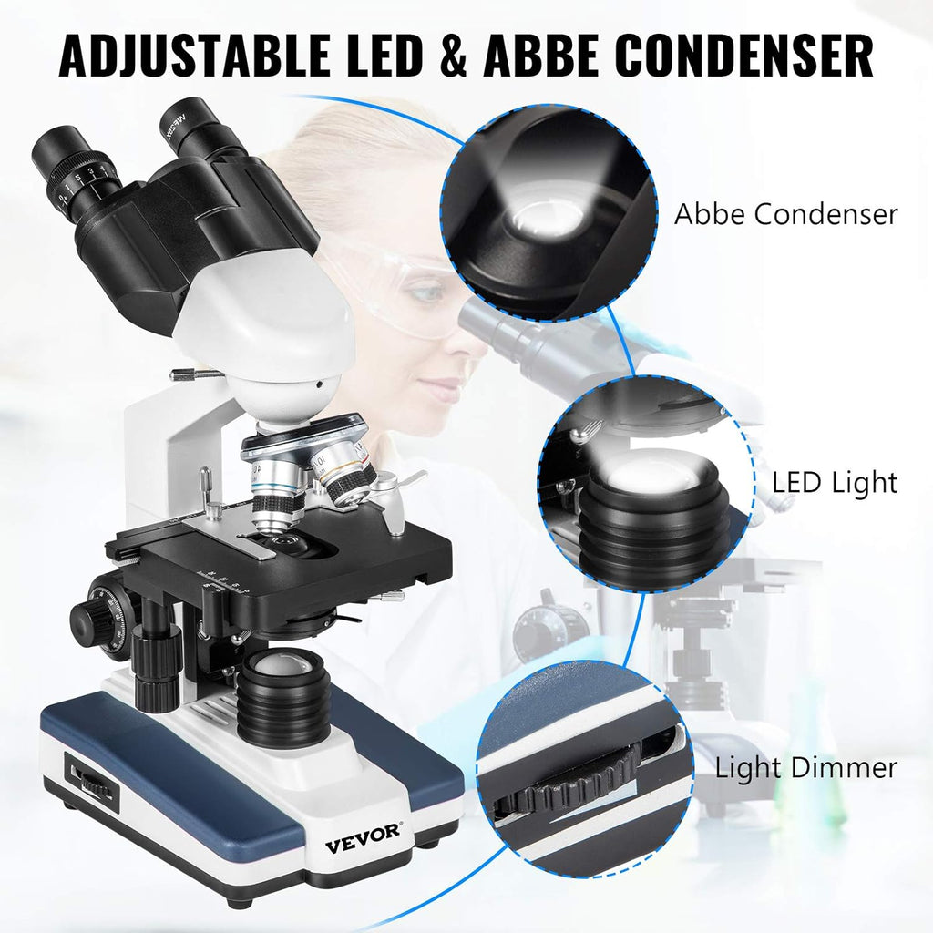 40X-2000X LED Digital Compound Microscope with 3MP Camera W8132