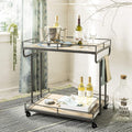 Rustic Oak/White Bar Cart B957074